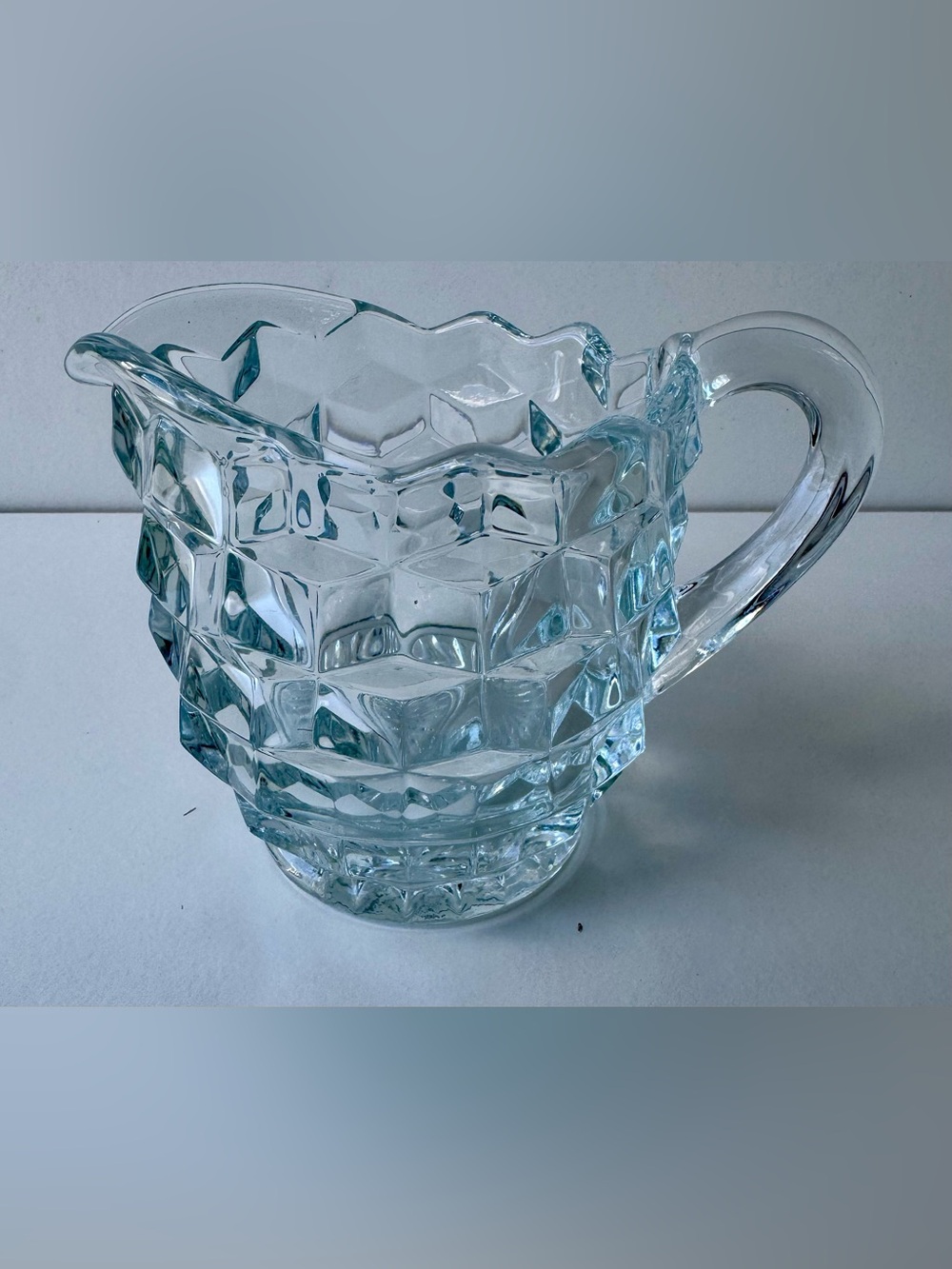 Fostoria American Cubist Glass Creamer Pitcher